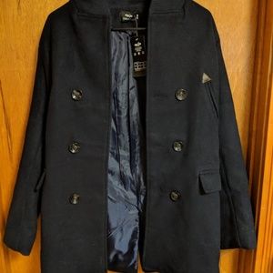 CKP Men's Slim Fit Coat - Navy Blue